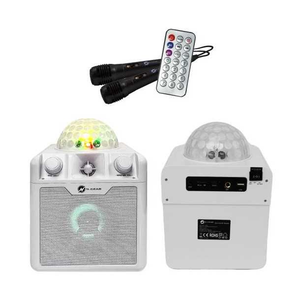 Nešiojamas garsiakalbis|N-GEAR|DISCO BLOCK 410 WHITE|Baltas|Belaidis|Bluetooth|DISCOBLOCK410W