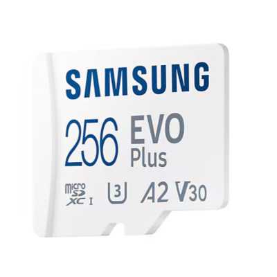 Samsung | MicroSD Card | EVO Plus | 256 GB | microSDXC Memory Card | Flash memory class U3, V30, A2