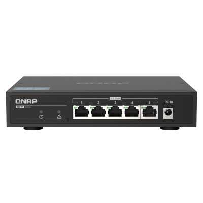 QNAP | 5 port 2.5Gbps Auto Negotiation (2.5G/1G/100M) | QSW-1105-5T | Unmanaged | Desktop | 1 Gbps (RJ-45) ports quantity 5 | SF