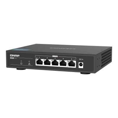 QNAP | 5 port 2.5Gbps Auto Negotiation (2.5G/1G/100M) | QSW-1105-5T | Unmanaged | Desktop | 1 Gbps (RJ-45) ports quantity 5 | SF