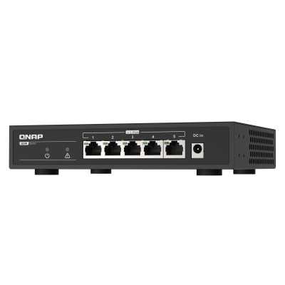 QNAP | 5 port 2.5Gbps Auto Negotiation (2.5G/1G/100M) | QSW-1105-5T | Unmanaged | Desktop | 1 Gbps (RJ-45) ports quantity 5 | SF