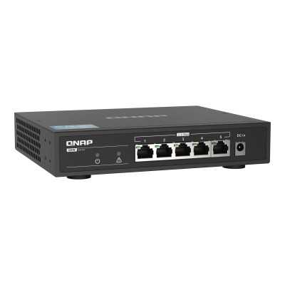 QNAP | 5 port 2.5Gbps Auto Negotiation (2.5G/1G/100M) | QSW-1105-5T | Unmanaged | Desktop | 1 Gbps (RJ-45) ports quantity 5 | SF