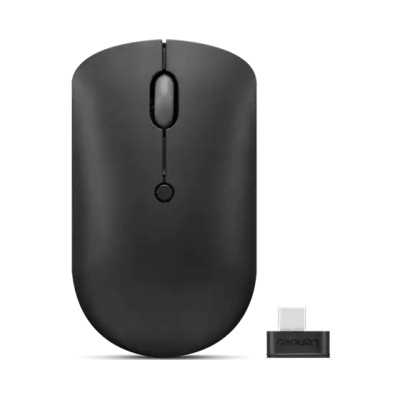 Lenovo | Wireless Compact Mouse | 400 | Red optical sensor | Wireless | 2.4G Wireless via USB-C receiver | Black | 1 year(s)