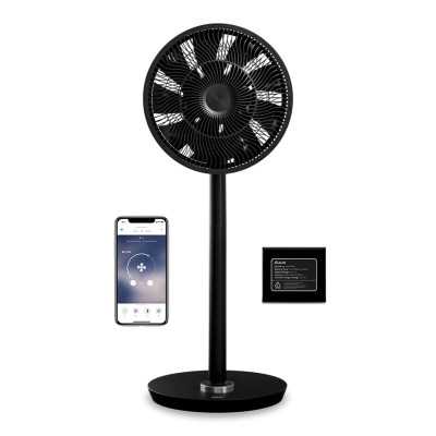 Duux | Smart Fan | Whisper Flex Smart Black with Battery Pack | Stand Fan | Black | Diameter 34 cm | Number of speeds 26 | Oscil