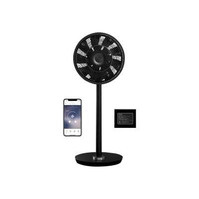 Duux | Smart Fan | Whisper Flex Smart Black with Battery Pack | Stand Fan | Black | Diameter 34 cm | Number of speeds 26 | Oscil