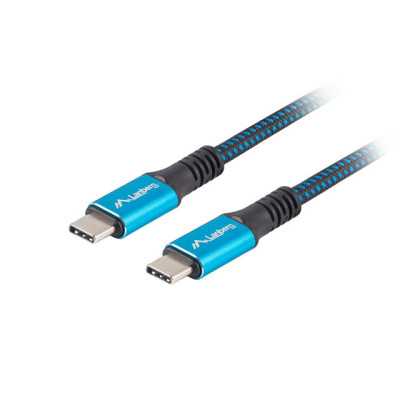 Lanberg | USB-C to USB-C Cable | CA-CMCM-45CU-0005-BK | 0.5 m | Black/Blue