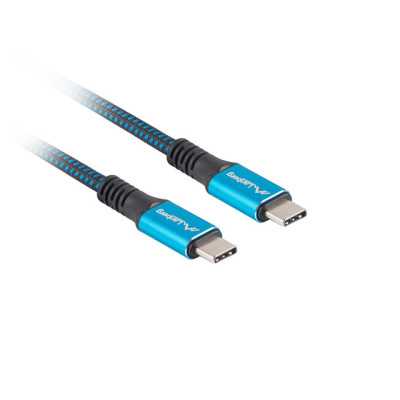 Lanberg | USB-C to USB-C Cable | CA-CMCM-45CU-0005-BK | 0.5 m | Black/Blue