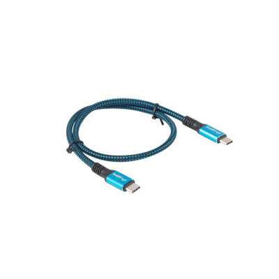 Lanberg | USB-C to USB-C Cable | CA-CMCM-45CU-0005-BK | 0.5 m | Black/Blue