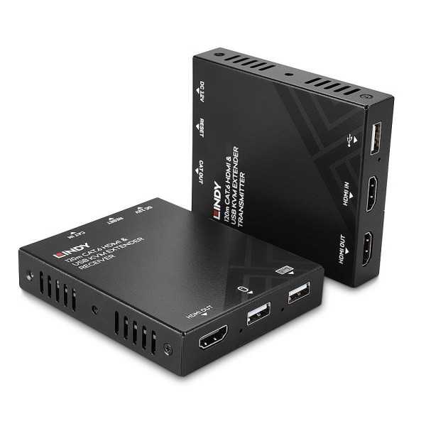 Įvesties / išvesties pratęstuvas HDMI ir USB 120M / CAT6 39381 LINDY