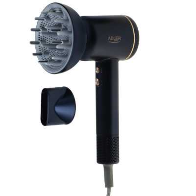 Adler Hair Dryer | AD 2270 SUPERSPEED | 1600 W | Number of temperature settings 3 | Ionic function | Diffuser nozzle | Black