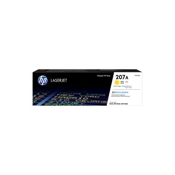 HP 207A Yellow Laser Toner Cartridge, 1250 pages, for HP Color LaserJet Pro M255, M282, M283