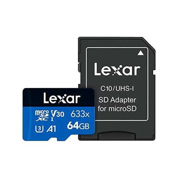 MEMORY MICRO SDXC 64GB UHS-I/W/ADAPTER LSDMI64GBB633A LEXAR