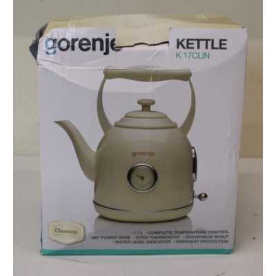 SALE OUT. Gorenje K17CLIN Kettle, Electric, Capacity 1.7 L, Power 2000 W, Plastic/metal, Ivory | Kettle | K17CLIN | Electric | 2