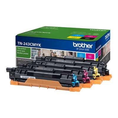 Brother TN-243CMYK, Toner Value Pack | Brother TN243CMYK | Brother TN243CMYK Value Pack - 4-pack - black, yellow, cyan, magenta 