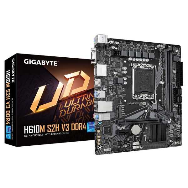 Pagrindinė plokštė|GIGABITAS| Intel H610|LGA1700|Micro-ATX|Atmintis DDR4|Atminties lizdai 2|1xPCI-Express 3.0 1x|1xPCI-Express 4