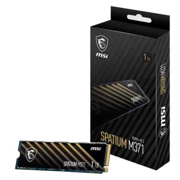 SSD| MSI |SPATIUM M371|1TB|M.2|PCIE|NVMe|3D NAND|Rašymo greitis 1700 MB/sek|Nuskaitymo greitis 2350 MB/sek| 2.15mm |TBW 210 TB |