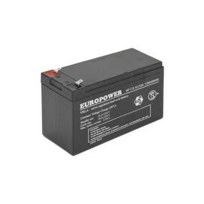 BATTERY 12V 7.2AH VRLA/EP7.2-12 T2 EUROPOWER EMU