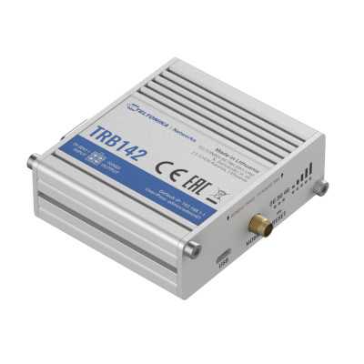 Teltonika TRB142003000 Gateway, 2G/3G/4G LTE (Cat 1), Equipped with RS232 for serial communication | LTE Gateway | TRB142 | No W