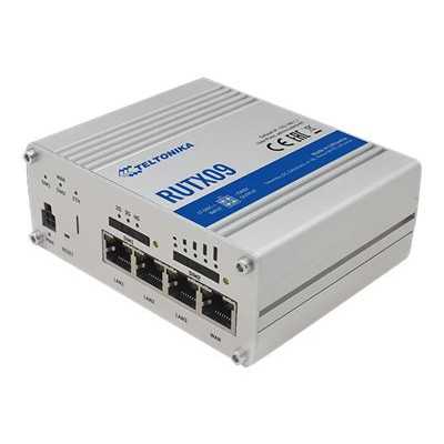 Rugged Industrial LTE-A Cat6 Router | RUTX09 | No Wi-Fi | 10/100/1000 Mbit/s | Ethernet LAN (RJ-45) ports 4 | Mesh Support No | 