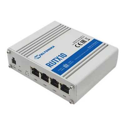 Industrial Router | RUTX10 | 802.11ac | 867 Mbit/s | 10/100/1000 Mbit/s | Ethernet LAN (RJ-45) ports 4 | Mesh Support No | MU-Mi