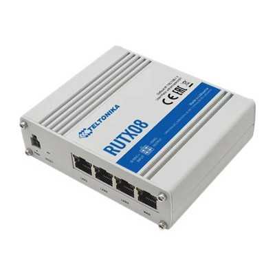 Industrial Router | RUTX08 | No Wi-Fi | Mbit/s | 10/100/1000 Mbit/s | Ethernet LAN (RJ-45) ports 4 | Mesh Support No | MU-MiMO N