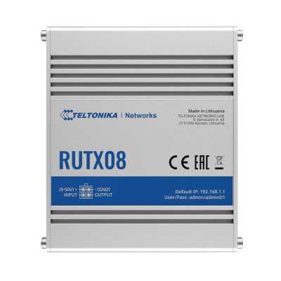 Industrial Router | RUTX08 | No Wi-Fi | Mbit/s | 10/100/1000 Mbit/s | Ethernet LAN (RJ-45) ports 4 | Mesh Support No | MU-MiMO N