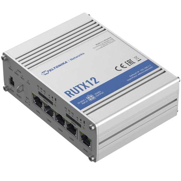 Dvigubas LTE Cat 6 maršrutizatorius | RUTX12 | 802.11ac | 867 Mbit/s | 10/100/1000 Mbit/s | Ethernet LAN (RJ-45) prievadai 4 | T