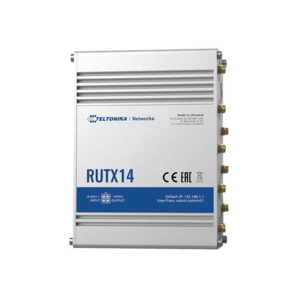 LTE Cat 12 maršrutizatorius | RUTX14 | 802.11ac | 867 Mbit/s | 10/100/1000 Mbps Mbit/s | Ethernet LAN (RJ-45) prievadai 5 | Tink