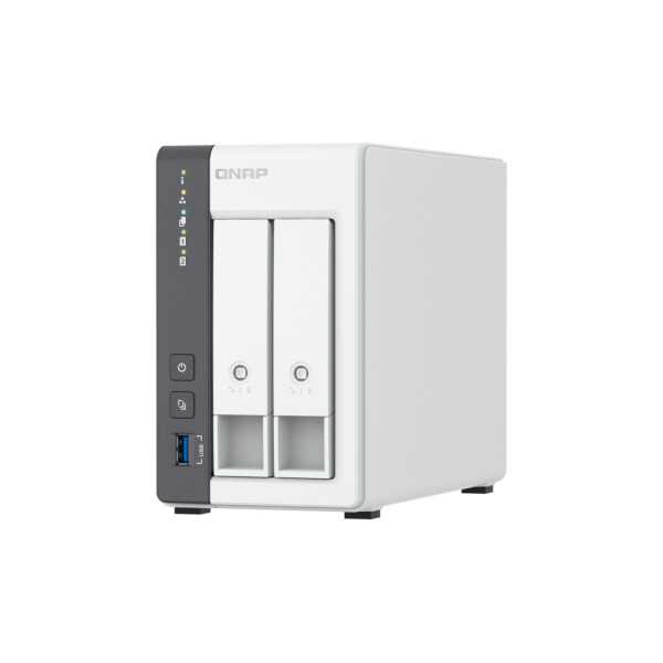 QNAP 2 skyrių 2,5 GbE NAS su integruotu NPU | TS-216G | ARM 4 branduolių | Cortex-A55 | Procesoriaus dažnis 2,0 GHz | 4 GB