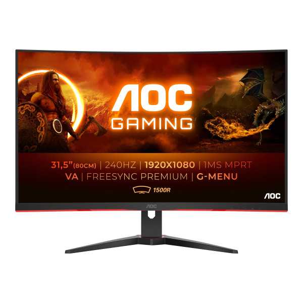 AOC | Curved Gaming Monitor | C32G2ZE | 31.5 " | VA | FHD | 16:9 | 240 Hz | 1 ms | 1920 x 1080 | 300 cd/m | Headphone out (3.5mm