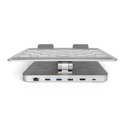 Desk Mount | Variable Notebook/Tablet Stand with 6-port USB-C Docking Station | Height adjustment | Maximum weight (capacity) 7.