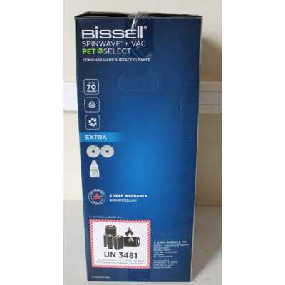 SALE OUT. Bissell SpinWave + Vac PET Select, Cordless Hard Surface Cleaner, Handstick, DAMAGED PACKAGING, UNPACKED, USED, SCRATC