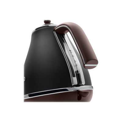 Delonghi | Icona Vintage | KBOV2001BK | Standard kettle | 2000 W | 1.7 L | Stainless steel | 360 rotational base | Black