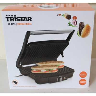 SALE OUT. Tristar GR-2853 Contact Grill, Aluminum, DAMAGED PACKAGING, SCRATCHED FAT COLLECTING TRAY ON SIDE | Grill | GR-2853 | 