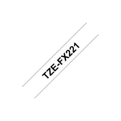 Brother | TZe-FX221 Flexible ID Laminated Tape | Black on White | TZe | 8 m | 0.9 cm