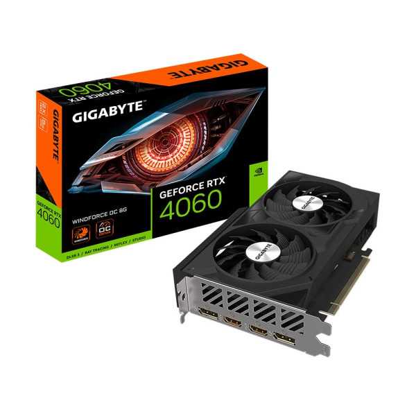 Vaizdo plokštė|GIGABYTE|NVIDIA GeForce RTX 4060|8 GB|GDDR6|128 bitų|PCIE 4.0 16x|Dviejų lizdų ventiliatorius|2xHDMI|2xDisplayPor