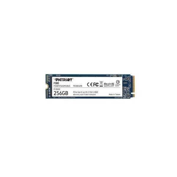 SSD| PATRIOT |P300|256GB|M.2|PCIE|NVMe|3D NAND|Rašymo greitis 1100 MB/sek|Nuskaitymo greitis 1700 MB/sek| 3.8mm |TBW 120 TB |P30