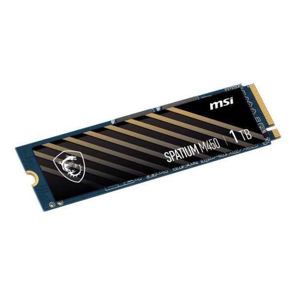 SSD| MSI |SPATIUM M450|1TB|M.2|PCIe Gen4|NVMe|3D NAND|Rašymo greitis 3000 MB/sek|Nuskaitymo greitis 3600 MB/sek| 2.15mm |TBW 600