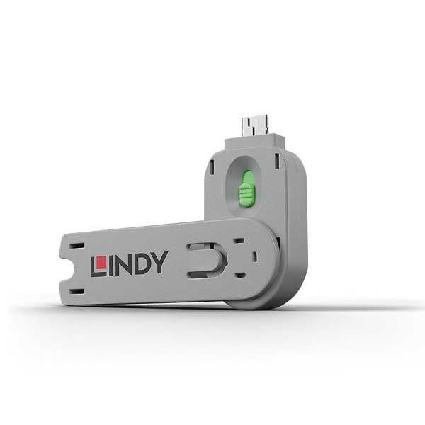 USB prievado blokavimo raktas / GREEN 40621 LINDY