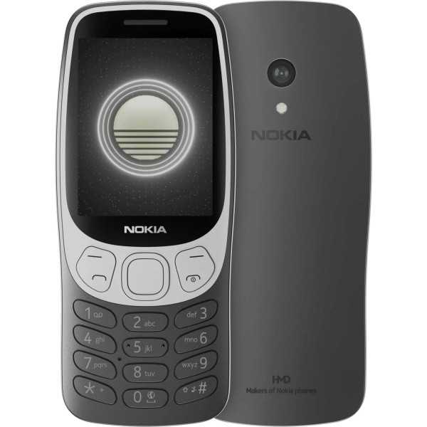 Nokia | 3210 4G (2024) | Juoda | 2,4 colio | 128 MB | 64 MB | Dvi SIM | Bluetooth | 5.0 | USB versija USB Type-C | Pagrindinė ka