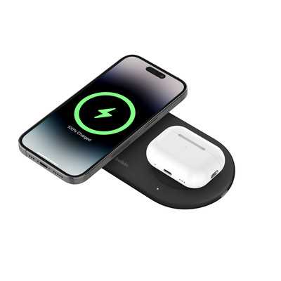 Belkin 2-in-1 Wireless Magnetic Charging Station with Qi2 (15W) | WIZ021vfBK