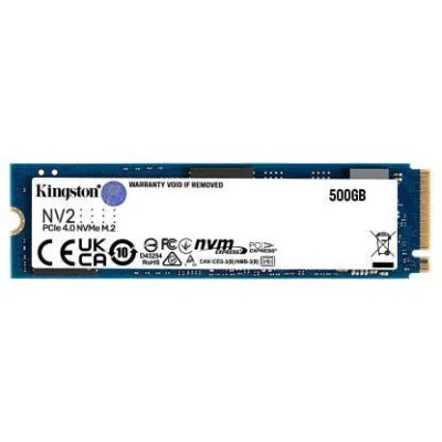 SSD|KINGSTON|NV2|500GB|M.2|PCIE|NVMe|Write speed 2100 MBytes/sec|Read speed 3500 MBytes/sec|2.2mm|TBW 160 TB|MTBF 1500000 hours|