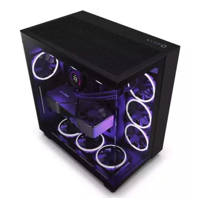 Case|NZXT|H9 FLOW|MidiTower|Case product features Transparent panel|Not included|ATX|MicroATX|MiniITX|Colour Black|CM-H91FB-01