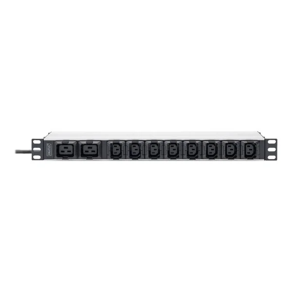 Socket Strip with Aluminum Profile, 10-way, IEC C20 plug | DN-95427 | Sockets quantity 7