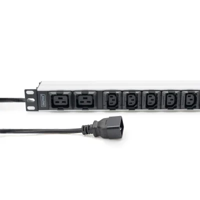 Socket Strip with Aluminum Profile, 10-way, IEC C20 plug | DN-95427 | Sockets quantity 7