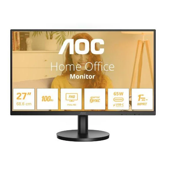 LCD monitorius| AOC |27B3CA2|27"|Verslas|Panel IPS|1920x1080|16:9|100 Hz|Matinis|1 ms|Garsiakalbiai|Pakreiptas|27B3CA2