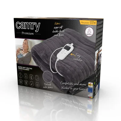 Camry Electric blanket CR 7418 Number of heating levels 7 Number of persons 1 Washable Coral fleece 110-120 W Brown