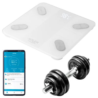 Adler Smart Bathroom Scale | AD 8186w | Maximum weight (capacity) 180 kg | Accuracy 100 g | Body Mass Index (BMI) measuring | Wh