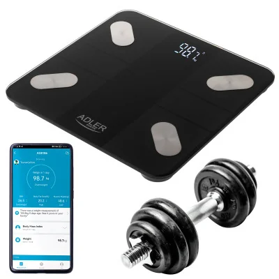 Adler Smart Bathroom Scale | AD 8186b | Maximum weight (capacity) 180 kg | Accuracy 100 g | Body Mass Index (BMI) measuring | Bl