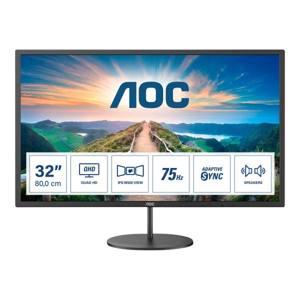 AOC | Monitorius | Q32V4 | 31,5 colio | IPS | QHD | 16:9 | 75 Hz | 4 ms | 2560 x 1440 | 250 cd/m | Ausinių išvestis ( 3.5mm ) | 